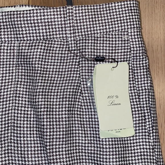 Mango linen houndstooth pants - Picture 1 of 4
